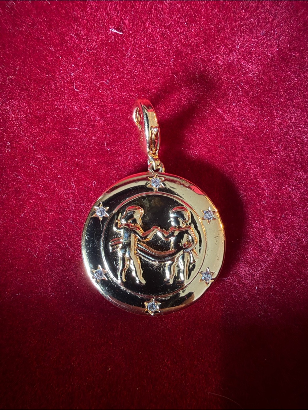 Gold Gemini Zodiac Pendant Charm